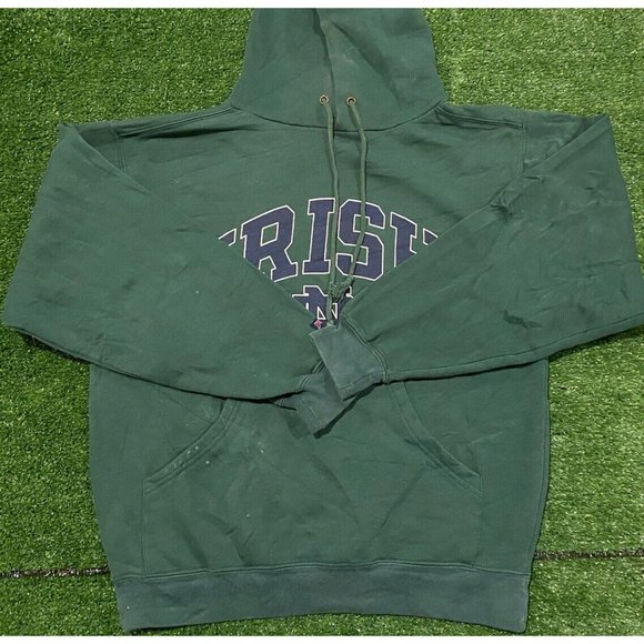 Retro YTK Jansport Notre Dame Fighting Irish spell out arch hoodie sweatshirt S - Picture 2 of 8
